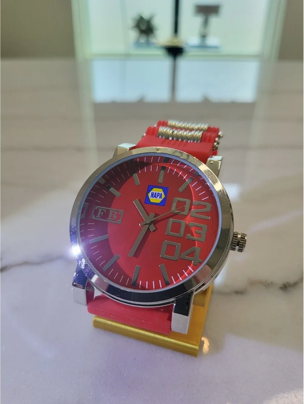 Men's Quartz Watch Working New Battery Automobilia 50mm NAPA Auto Part Works EUC